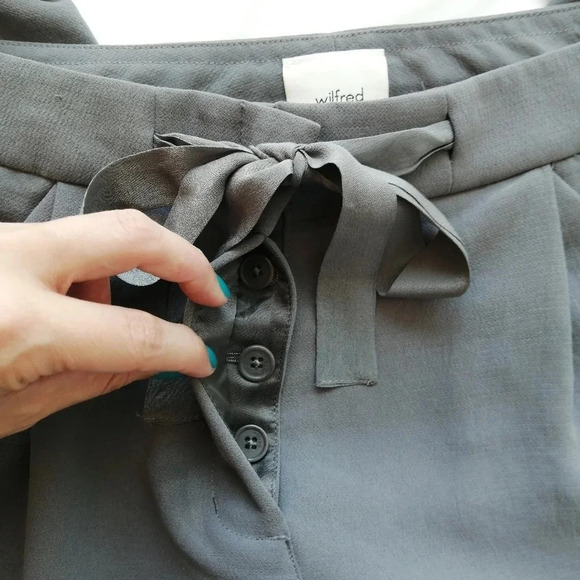 Aritzia Wilfred Allant Crepe Cropped Gray Trouser Pants Neutral Professional 2 - Picture 11 of 16